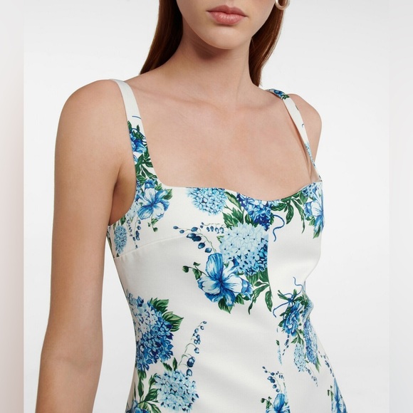 New Emilia Wickstead Thoni Floral Mini Dress White Blue Sz 8 - Picture 4 of 16